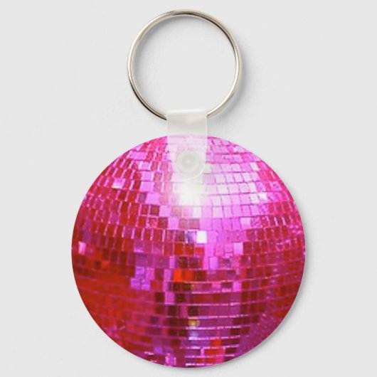 FUSHIA DISCO BALL DANCE PARTY SLEUTELHANGER (Voorkant)