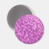 FUSHIA Disco-ball-on-black-background Magneet (Voorkant / Achterkant)