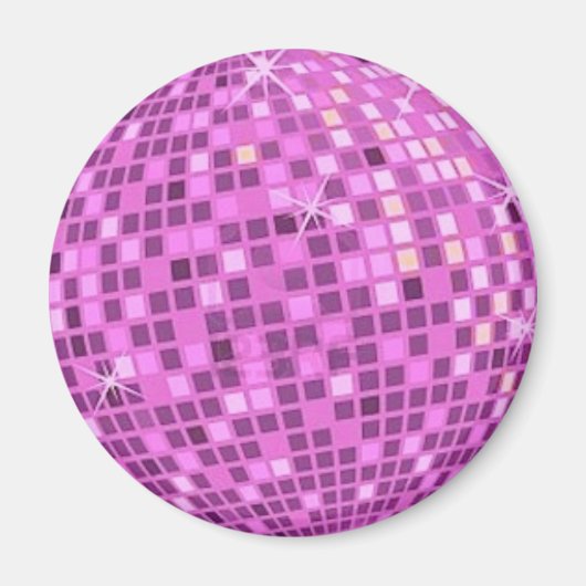 FUSHIA Disco-ball-on-black-background Magneet (Voorkant)
