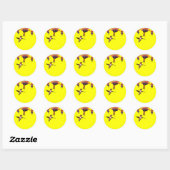 Fushia en kolibrie ronde sticker (Vel)