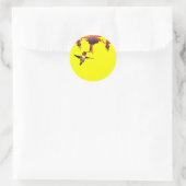 Fushia en kolibrie ronde sticker (Tas)