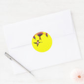 Fushia en kolibrie ronde sticker (Envelop)