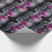 Fushia Floral Glass Pattern Wrapping Paper Cadeaupapier (Hoek)