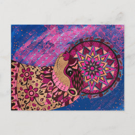 Fushia Floral Otter Briefkaart