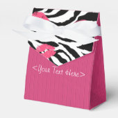 Fushia Striped Zebra and Lips Pattern Favor Box Bedankdoosjes (Voorkant Zijde)