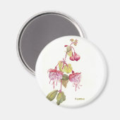 Fushia waterverf rood en roze magneet (Voorkant / Achterkant)