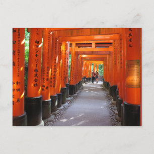 Fushimi Inari Kyoto Japan Ansichtkaart Feestdagenkaart