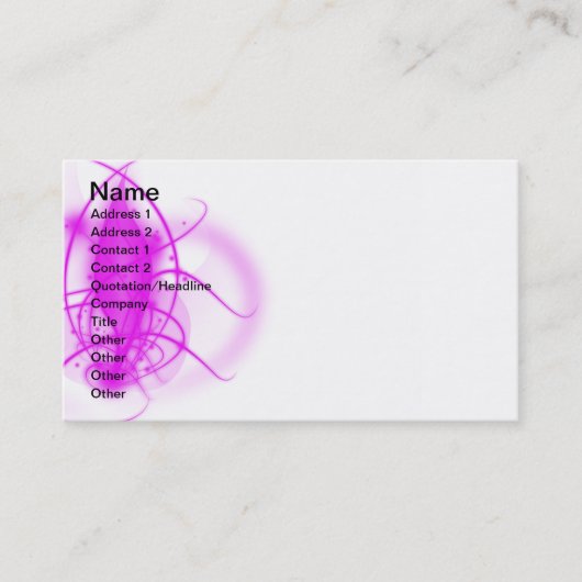 Fushsia gloed visitekaartje (Voorkant)
