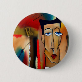 Fusie-abstracte kunst ronde button 5,7 cm