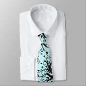 Fusie - stropdas in zwart-wit en aqua (Gebonden)