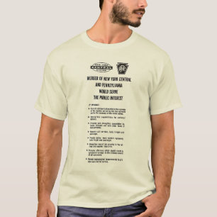 Fusie van de centrale spoorweg Penn T-Shirt