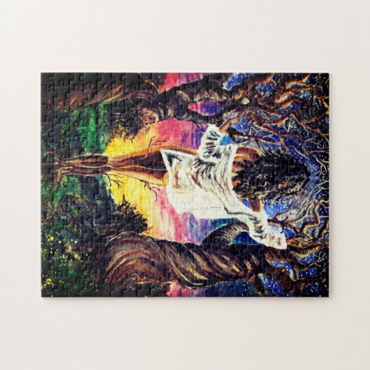 Fusie - Waterverf schilderen - Bosdame Legpuzzel (Horizontaal)