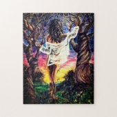 Fusie - Waterverf schilderen - Bosdame Legpuzzel (Verticaal)