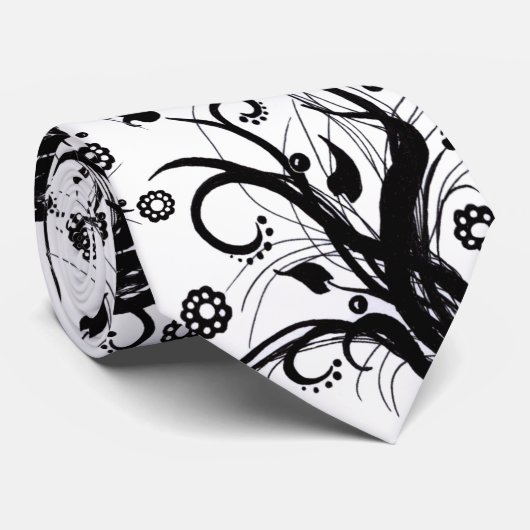 Fusie - zwart-wit stropdas (Opgerold)