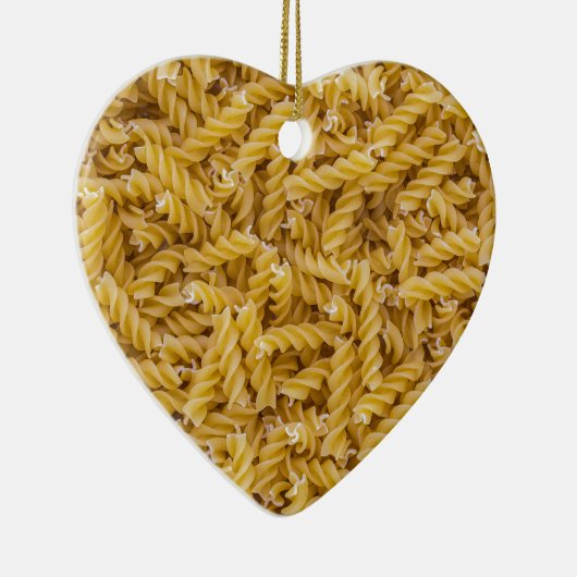 Fusilli pasta macro als achtergrondstructuur keramisch ornament (Rechts)