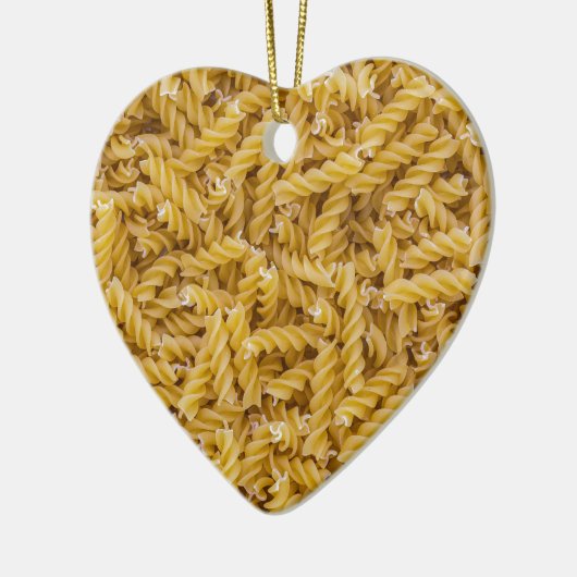 Fusilli pasta macro als achtergrondstructuur keramisch ornament (Links)