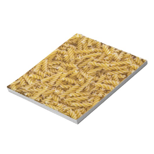 Fusilli pasta macro als achtergrondstructuur notitieblok (Linkerzijde)