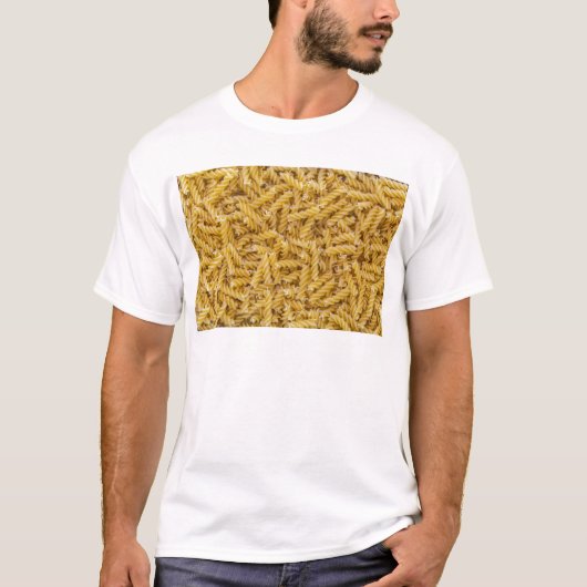 Fusilli pasta macro als achtergrondstructuur t-shirt (Voorkant)