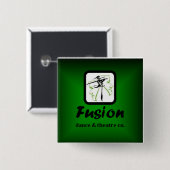 Fusion Green Square Vierkante Button 5,1 Cm (Voorkant /achterkant)