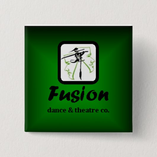 Fusion Green Square Vierkante Button 5,1 Cm (Voorkant)