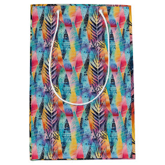 Fusion Harmony: Kleurrijke Waterverf Batik Shibori Medium Cadeauzakje