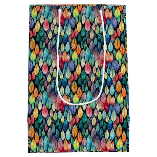 Fusion Harmony: Kleurrijke Waterverf Batik Shibori Medium Cadeauzakje (Achterkant)