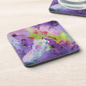 "Fusion of Hues" Hedendaagse Abstracte kunst Bier Onderzetter (Linkerzijde)