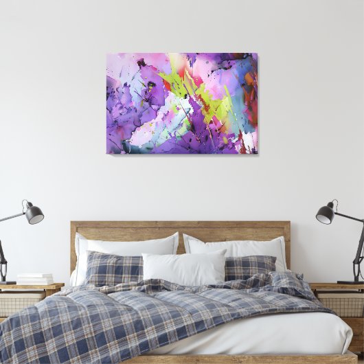 "Fusion of Hues" Hedendaagse Abstracte kunst Canvas Afdruk (Insitu (Slaapkamer))