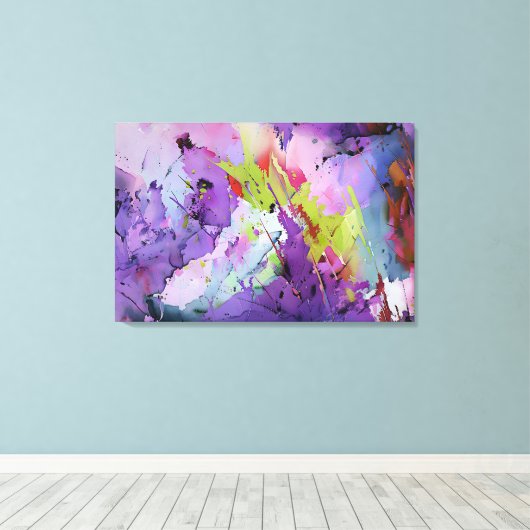 "Fusion of Hues" Hedendaagse Abstracte kunst Canvas Afdruk (Insitu (Houten vloer))