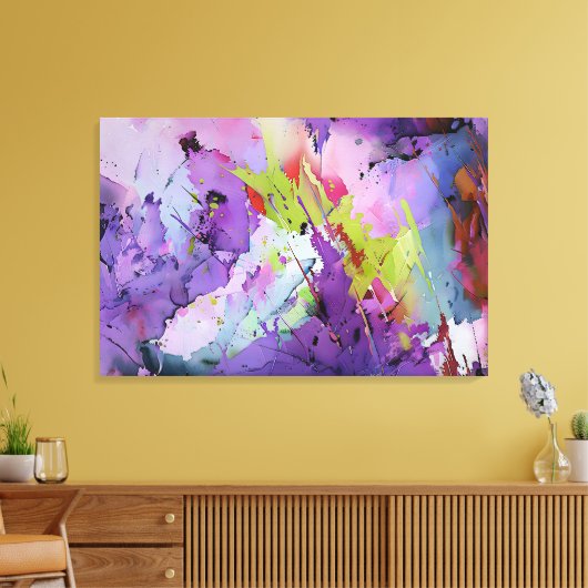 "Fusion of Hues" Hedendaagse Abstracte kunst Canvas Afdruk (Insitu (Woonkamer))