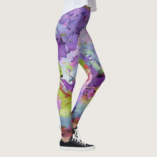 "Fusion of Hues" Hedendaagse Abstracte kunst Leggings (Rechts)