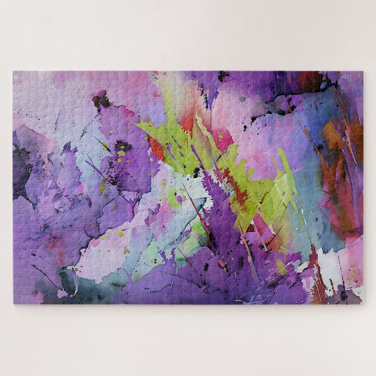 "Fusion of Hues" Hedendaagse Abstracte kunst Legpuzzel (Horizontaal)
