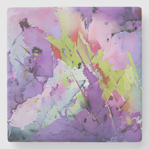 "Fusion of Hues" Hedendaagse Abstracte kunst Stenen Onderzetter