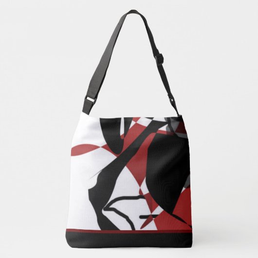Fusion-Red, Black en White Elementals Crossbody Tas (Achterkant)