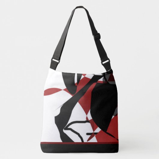 Fusion-Red, Black en White Elementals Crossbody Tas (Voorkant)