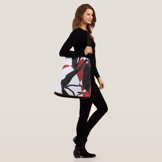 Fusion-Red, Black en White Elementals Crossbody Tas (Op model)