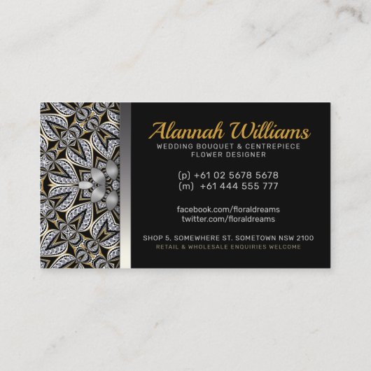 Fusion v3 Silver Black Gold Baroque Visitekaartje (Achterkant)