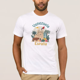 Fusión Venezuela España – diseño cultural ilustrat T-shirt