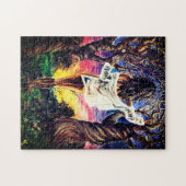 Fusion - Waterverfschilderij - Dame van het Bos Legpuzzel (Horizontaal)