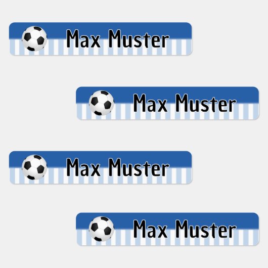 Fußball blau weiß - 96 schmale Kinder Etiketten Labels (Groep)