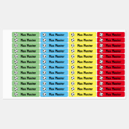 Fußball bunt - 96 schmale Kinder Etiketten Labels