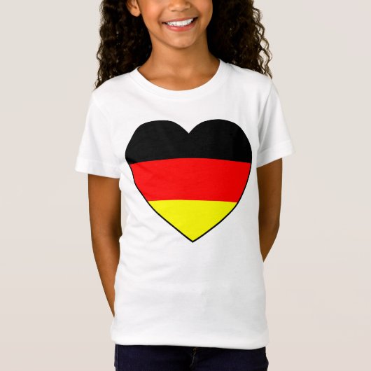 Fussball Deutschland Herz-Flagge Günstig T-shirt (Voorkant)