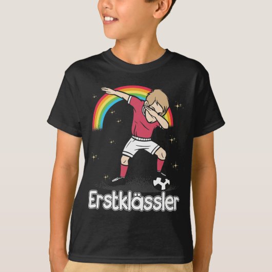 Fußball Junge 1. Klasse Schulkind Schulanfang T-shirt (Voorkant)