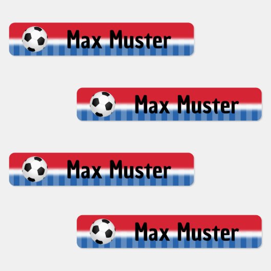 Fußball rot blau - 96 schmale Kinder Etiketten Labels (Groep)