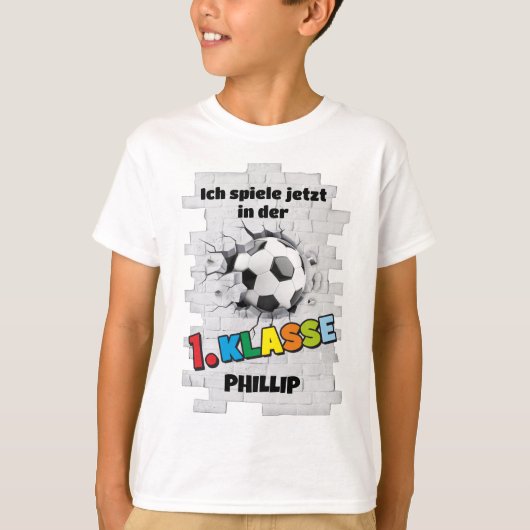Fußball trifft Mauer - 1. Klasse T-shirt (Voorkant)