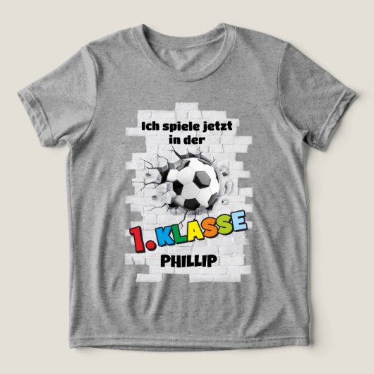 Fußball trifft Mauer - 1. Klasse Tri-Blend Shirt (Design voorkant)