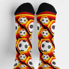 Fussbälle in glühenden Waben Eyecatcher Sokken