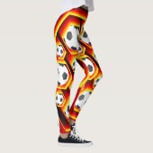 Fussbälle in glühenden Waben Leggings (Rechts)