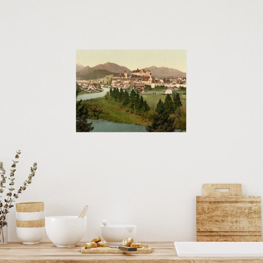 Fussen, Bavaria, Duitse archiefafdruk Poster (Keuken)