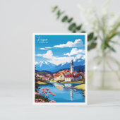 Fussen Duitsland vintage reisillustratie Briefkaart (Staand voorkant)